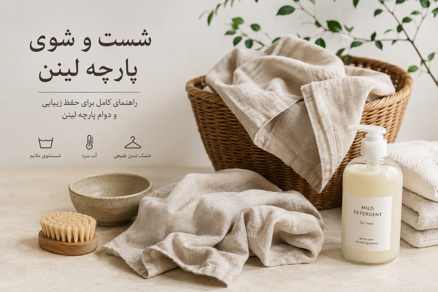 نگهداری از لباس لینن؛ راهنمای کامل شست‌وشو و اتوکشی